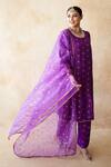 Buy Gulabo Jaipur Purple Chanderi Embroidery, Lace Round Neck Meera Straight Kurta Set at Aza Fashions Buy_Gulabo Jaipur_Purple Chanderi Embroidery, Lace Round Neck Meera Straight Kurta Set _at_Aza_Fashions