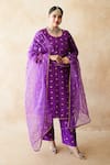 Buy Gulabo Jaipur Purple Chanderi Embroidery, Lace Round Neck Meera Straight Kurta Set Online at Aza Fashions Buy_Gulabo Jaipur_Purple Chanderi Embroidery, Lace Round Neck Meera Straight Kurta Set _Online_at_Aza_Fashions