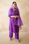 Gulabo Jaipur Purple Chanderi Embroidery, Lace Round Neck Meera Straight Kurta Set at Aza Fashions Gulabo Jaipur_Purple Chanderi Embroidery, Lace Round Neck Meera Straight Kurta Set _at_Aza_Fashions
