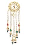 Maisara Jewelry_Multi Color Pearls Mayil Kundan Embellished Earrings _Online_at_Aza_Fashions