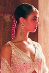 Buy_Maisara Jewelry_Multi Color Pearls Mayil Kundan Embellished Earrings _Online_at_Aza_Fashions