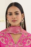 Buy_Maisara Jewelry_Multi Color Pearls, Zari Mayil Embellished Earrings _at_Aza_Fashions