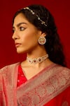 Buy_MAISARA JEWELRY_Red Pachi Kundan And Pearl Choker_at_Aza_Fashions