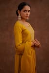 Shop_World of Sugandh_Yellow Dupion, Silk Embroidery Round Neck, Amaltas Hand Kurta Set With Dupatta _Online_at_Aza_Fashions