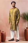 Buy_Arihant Rai Sinha_Green Rayon, Silk Embroidery, Sequins Kurta Salwar Set _Online_at_Aza_Fashions