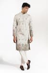 Buy_Rng Safawala_Green Silk, Dupion Embroidery, Sequins Resham And Kurta Set _at_Aza_Fashions