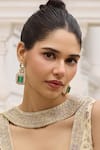 Buy_Amaara Jewels_Gold Plated Stones Meher Elan Polki And Doublet Emerald Choker Set _Online_at_Aza_Fashions