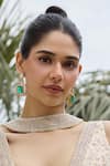 Shop_Amaara Jewels_Gold Plated Stones Meher Elan Polki And Doublet Emerald Choker Set _Online_at_Aza_Fashions