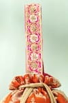 Buy_Amyra_Orange Embroidery, Zari, Tassels, Beads Taroob Handwoven Brocade Potli_Online_at_Aza_Fashions