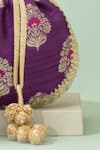 Amyra_Purple Embroidery, Tassels, Sequins Tantavi Zardousi Potli Bag _Online_at_Aza_Fashions