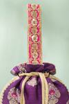 Shop_Amyra_Purple Embroidery, Tassels, Sequins Tantavi Zardousi Potli Bag _Online_at_Aza_Fashions