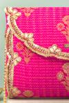 Amyra_Pink Metallic Thread, Sequins Bahar Floral Motif Clutch_Online_at_Aza_Fashions