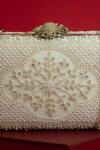 Amyra_Silver Beads, Embroidery Sehra Pearl Embellished Clutch_at_Aza_Fashions
