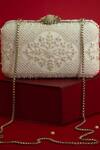 Buy_Amyra_Silver Beads, Embroidery Sehra Pearl Embellished Clutch