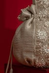 Buy_Amyra_Gold Embroidery, Sequins, Beads, Tassels Tej Floral Potli Bag _Online_at_Aza_Fashions