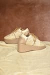Shop Around Always Gold Raag Embroidered Platform Sneakers at Aza Fashions Shop_Around Always_Gold Raag Embroidered Platform Sneakers _at_Aza_Fashions