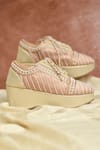 Buy_Around Always_Pink Vitti Embroidered Platform Sneakers _at_Aza_Fashions