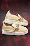 Buy Around Always Beige Ode Embroidered Platform Sneakers at Aza Fashions Buy_Around Always_Beige Ode Embroidered Platform Sneakers _at_Aza_Fashions