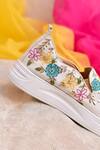 Around Always_White Ragini Embroidered Slip-on Sneakers _Online_at_Aza_Fashions