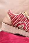 Buy_Around Always_Red Gulnaar Embroidered Wedge Sneakers _Online_at_Aza_Fashions