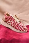 Shop_Around Always_Red Gulnaar Embroidered Wedge Sneakers _at_Aza_Fashions