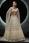 Buy Couture By Niharika Ivory Organza, Net Sequins, Beads, Veilora Hand Embroidered Lehenga With Bustier Online at Aza Fashions Buy_Couture By Niharika_Ivory Organza, Net Sequins, Beads, Veilora Hand Embroidered Lehenga With Bustier _Online_at_Aza_Fashions