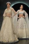 Shop Couture By Niharika Ivory Organza, Net Embroidery, Sequins, Beads, Pearls Selvara Hand Lehenga Set Online at Aza Fashions Shop_Couture By Niharika_Ivory Organza, Net Embroidery, Sequins, Beads, Pearls Selvara Hand Lehenga Set _Online_at_Aza_Fashions