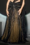 Buy_Couture By Niharika_Black Net Sequins, Beads, Embroidery Lunaira Pre-draped Saree With Blouse 