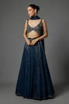 Buy Krishna Padia Sapphire Organza, Crepe Embroidery, Sequins, Beads Hand Blouse Lehenga Set at Aza Fashions Buy_Krishna Padia_Sapphire Organza, Crepe Embroidery, Sequins, Beads Hand Blouse Lehenga Set _at_Aza_Fashions