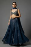 Krishna Padia Sapphire Organza, Crepe Embroidery, Sequins, Beads Hand Blouse Lehenga Set Online at Aza Fashions Krishna Padia_Sapphire Organza, Crepe Embroidery, Sequins, Beads Hand Blouse Lehenga Set _Online_at_Aza_Fashions