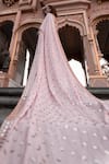 Vana Ethnics_Pink Viscose, Linen Sequins, Sheesha Bloom Saree With Embroidered Blouse _Online_at_Aza_Fashions