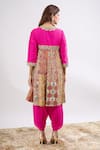 Shop_Debyani + CO_Pink Embroidery Round Neck Anarkali With Salwar _at_Aza_Fashions