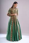Buy_Debyani + CO_Green Embroidery, Sequins, Gota Patti, Tassels Sapna Anarkali With Dupatta _Online_at_Aza_Fashions
