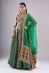 Buy_Debyani + CO_Green Embroidery, Sequins, Gota Patti, Tassels Sapna Anarkali With Dupatta _at_Aza_Fashions