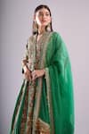 Debyani + CO_Green Embroidery, Sequins, Gota Patti, Tassels Sapna Anarkali With Dupatta _at_Aza_Fashions