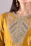 Shop Surbhi Shah Yellow Embroidery, Zari, Sequins, Beads Round Neck Mehek Kurta Set Online at Aza Fashions Shop_Surbhi Shah_Yellow Embroidery, Zari, Sequins, Beads Round Neck Mehek Kurta Set _Online_at_Aza_Fashions