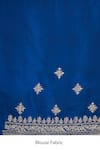 Buy_Anushree Reddy_Navy Embroidery, Zari Gutcha Bordered Saree With Unstitched Blouse Piece _Online_at_Aza_Fashions