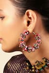 NAKHREWAALI_Multi Color Embroidery, Beads Masakali Hand Hoop Earrings _Online_at_Aza_Fashions