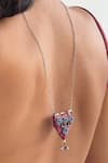 NAKHREWAALI_Multi Color Tareefan Hand Embroidered Pendant Necklace _Online_at_Aza_Fashions