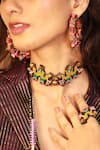 Shop_NAKHREWAALI_Multi Color Drama Queen Hand Embroidered Choker _at_Aza_Fashions