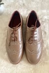Modanta Footwear_Gray Leather Brogues _Online_at_Aza_Fashions