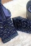 Buy_Modanta Footwear_Navy Embroidery, Beads Cutdana Ankle Strap Heels _Online_at_Aza_Fashions