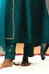 Arpita Sulakshana_Turquoise Silk, Organza Embroidery, Mirrors, Tassels, Ambar Phool Kurta Set _Online_at_Aza_Fashions