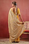 Shop_Anshu Wadhwa_Yellow Chanderi Embroidery, Sequins Saree With Unstitched Blouse _at_Aza_Fashions