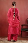 Shop_Anshu Wadhwa_Pink Chanderi Embroidery Square Neck Kurta Palazzo Set _at_Aza_Fashions