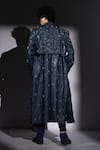 Shop_Nikita Mhaisalkar_Blue Denim, Hemp Sequins, Stones, Beads Star Embroidered Trench Jacket _at_Aza_Fashions