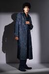 Buy_Nikita Mhaisalkar_Blue Denim, Hemp Sequins, Stones, Beads Star Embroidered Trench Jacket 