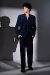 Nikita Mhaisalkar Navy Corduroy Suit With Pant at Aza Fashions Nikita Mhaisalkar_Navy Corduroy Suit With Pant _at_Aza_Fashions