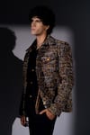 Shop_Nikita Mhaisalkar_Black Tweed Multi Color Bomber Jacket _Online_at_Aza_Fashions
