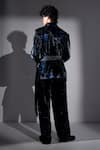 Shop Nikita Mhaisalkar Blue Velvet Galaxy Print Suit And Pant Set at Aza Fashions Shop_Nikita Mhaisalkar_Blue Velvet Galaxy Print Suit And Pant Set _at_Aza_Fashions
